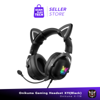 ONIKUMA X11 Gaming Headset Cat Edition (Black/Pink/Purple/Yuki) หูฟังเกมมิ่งพร้อมไฟ RGB และหูแมว ไมค์ตัดเสียงรบกวน