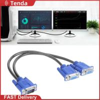 สายแยก VGA 1คอมพิวเตอร์เป็นคู่2อะแดปเตอร์ตรวจสอบ Y Splitter ชายกับหญิงสาย VGA สำหรับพีซีแล็ปท็อป