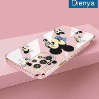 Dienya เคสปลอกสำหรับ Samsung Galaxy A32 5G A32 4G M32 5G เคสลายการ์ตูนแฮปปี้มิกกี้กรอบสี่เหลี่ยมใหม่เคลือบพื้นผิวเคสซิลิกาเจลนิ่มกันกระแทกเคสมือถือรวมเลนส์กล้องถ่ายรูปฝาครอบป้องกัน