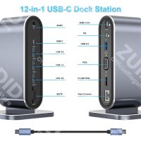 12ใน1 USB ชนิด C ฮับ USB USB C ไปยัง PD 100W/4K/RJ45/USB3.0/3.5Mm /Tf ช่อง SD /Vga อะแดปเตอร์แท่นวางมือถือสำหรับแล็ปท็อปแมคบุ๊คฮับ