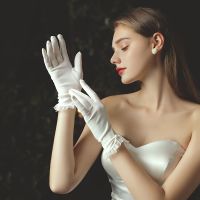 ♛▽✇ Short Gloves Bridal Wedding Fingers bridal Elegant Hot Sale Paragraph Rhinestone Gloves