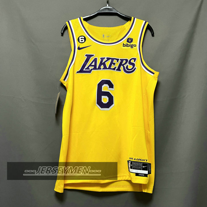 LA Lakers M&N Men's 1996 Eddie Jones #6 Swingman Jersey Gold - The Locker  Room of Downey