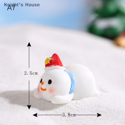 Knights House บ้านตุ๊กตาเรซินตุ๊กตาหิมะขนาดเล็กตกแต่งคริสต์มาสสำหรับประดับบ้านภูมิทัศน์ไมโครของตกแต่งปีใหม่
