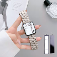 สายโซ่โลหะสำหรับ Apple Watch Series Ultra 8 7 SE 6 5 4 3 49 มม. สายสร้อยข้อมือเหล็กแสงดาว IWatch 38 40 41 มม. 42 44 มม. 45 มม.-iodz29 shop