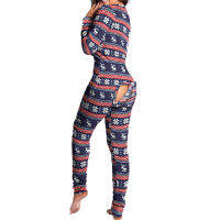 Autumn Women Home Wear Merry Christmas Sexy V-Neck Womens Winter Full Sleeve Female Sleep &amp; Lounge Pajama Sets C3267