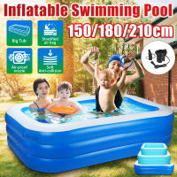PVC Rectangular Inflatable Swimming Pool Thicken Paddling Pool Bathing Tub Outdoor Summer Swimming Pool For Child 150cm/180cm/210cm