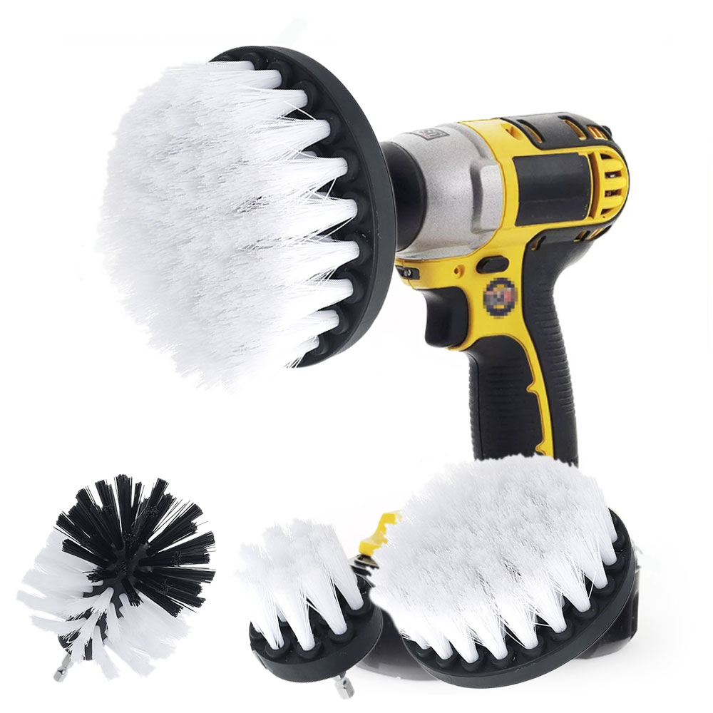 Cleaning Drill Brush Carpet Tile Power Scrubber Tub Cleaner Attachment kit 3PCS 