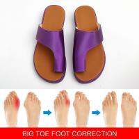 COD DSFDEFERWWWW Women Comfy Plain Shoes Flat Platform Ladies Casual Big Toe Foot Correction Sandals Orthopedic Bunion Corrector Flip Flop