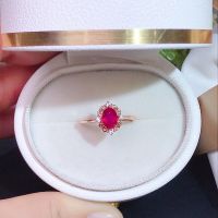 Natural ruby ring 925 sterling silver simple and exquisite style recommended by the owner authentic color