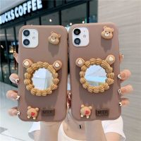 เคสโทรศัพท์รูปการ์ตูนหมี2ชิ้นสำหรับ IPHONE12/11/13/14/14PROMAX/14MAX/14PRO/13PROMAX/13PRO/13MINI/12PROMAX/12PRO/12 Minia/ 11PROMAX/Xr/Xs 0000กระจกแต่งหน้าสามมิติที่น่ารัก