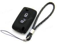 ☌ Black Remote Silicone Cover For Citroen 2 Buttons Key C3 C4 C5 C6 C-Quatre CT2BK