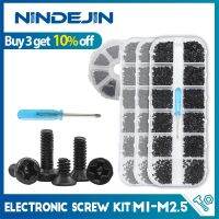 NINDEJIN Cross Phillips Mini Laptop Screw Set M1 M1.2 M1.4 M1.7 M2 M2.5 Black Micro Electronic Screw Kit for Computer Phone