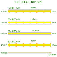 5เมตรล็อต12โวลต์24โวลต์ซังหลอดไฟ LED Strip อบอุ่นเย็นสีขาวแถบแสงที่มีความยืดหยุ่น RA90 312 384 480 528 LEDs เชิงเส้น FOB ประดับห้อง ligh