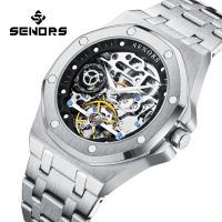 SENORS SN206 Men`s Watch Automatic Sapphire Glass Mechanical Watches Men 316L Skeleton Clock Hollow out Tourbillon Watch 2023