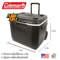 Green House [พร้อมส่ง] Coleman คูลเลอร์ กระติกน้ำ 50QT (47.3 ลิตร) Xtreme 5-Day Heavy-Duty Cooler with Wheels / สีดำ