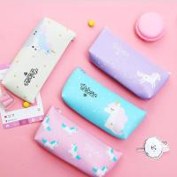 Bolsa De Lápices De Unicornio Kawaii,Organizador De Bolígrafos De Cuero PU,Estuche De Cubierta,Papelería Escolar Y De Oficina,Regalo De Cumpleaños Para Niños,1 Unidad