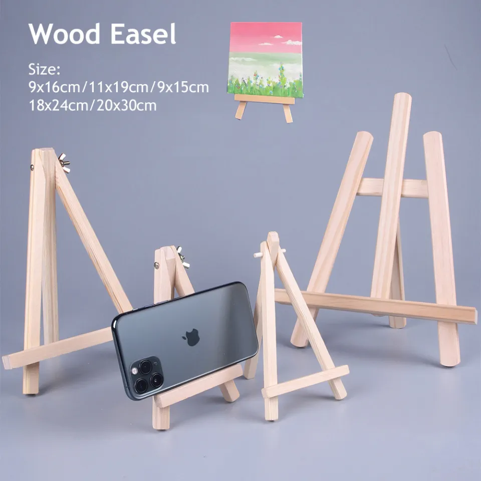 4Pcs Wooden Triangle Easel A-Frame Easel for Painting Photo Pictures
