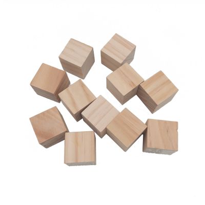 【YF】 20pcs 20mm 0.78inch Wood Blocks Cubes Unfinished Wooden Toy Craft Supply Kit for Kids   Adults Art Projects ABC Toys