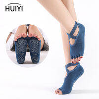 ผู้หญิง Toeless ถุงเท้าโยคะ Anti-Slip Bandage Grip ถุงเท้าเหมาะสำหรับบัลเล่ต์เต้นรำละติน Barre พิลาทิสฟิตเนสอุปกรณ์