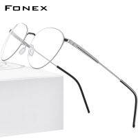 FONEX แว่นสายตาสั้นทรงกลมสำหรับผู้หญิง,ใบสั่งแพทย์สายตาแว่นตาแบบไม่มีสกรู2021โลหะ F1014