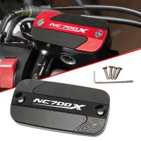 ฝาครอบถังของเหลวสำหรับ HONDA NC700X NC 700X NC700 X 2012-2019อลูมิเนียม CNC รถจักรยานยนต์กระปุกเกียร์ด้านหน้าฝาถ้วยน้ำมันมีโลโก้