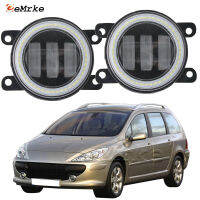 2-Pcs Led Angel Eye DRL for Peugeot 207 307 CC SW Estate 2005 2006 2007 2008 2009 Car Fog Lights Lamp PTF w Lens 6400LM 30W 12V