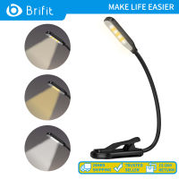 Brifit ไฟอ่านหนังสือขนาดเล็กแบบชาร์จไฟได้ 7 LEDs คลิปบนไฟอ่านหนังสือโคมไฟอ่านหนังสือแบบยืดหยุ่นพร้อมแสง 3 สี Professional Eye-Care น้ำหนักเบาโคมไฟตั้งโต๊ะ