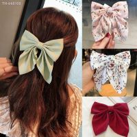 ▩ Polka Dot Floral Print Hair Clips Girls Daisy Bow Hairpin Pastoral Retro Style Barrettes Big Bowknot Hairpin Hair Accessories