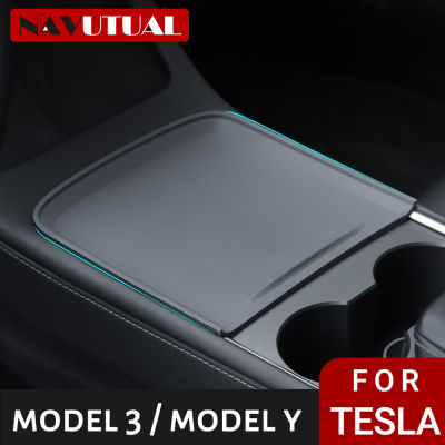 สำหรับ Tesla รุ่น Y 3 Central Control Anti-Skid ซิลิโคน Pad Push-Pull ป้องกันฟิล์ม Anti-Slip Pad ภายในรถ Accesorios