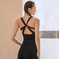 YueJi 2021 Cross Back Sport ผู้หญิงกันกระแทก Gathering Elastic Abdominal Sports s