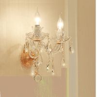 Crystal Wall Lamp Modern Luxury wall Sconce Gold Chrome Crystal wall Light Bedroom Bedside Wall Aisle K Candle Led