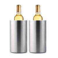 2 Pack Stainless Steel Double Wall Wine Cooler Bucket Keeps Cold for Hours Wine Bottle Cooler Chiller with Clamp