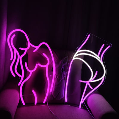 Neon Light Sign Lady Body Wall Lights,Color Change Neon Lights USB or Battery Night Light for Dorm Living Rome Home Bedroom