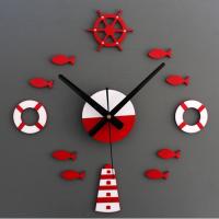 ZZOOI Mediterranean Diy 3d Wall Clock Home Wall Stickers Decoration Art Clock Red Modern Design 3d Diy Wall Sticker Clock Fastdelivery