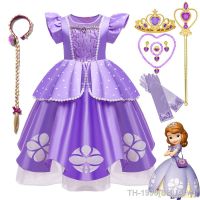 SHUAIYI Disney-Primeira Festa Feminina Princesa Sofia Manga Puff Tule Fantasia Aniversário คอสเพลย์ Fantasia de Halloween Crianças