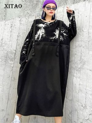 XITAO Dress WomenCasual Fashion Full Sleeve Print Dress