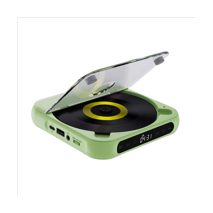 Portable CD Player Bluetooth Speaker,LED Screen, Stereo Player, Wall