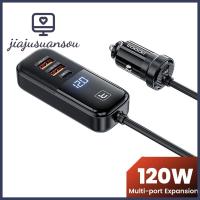 JIAJUSUANSOU ที่ชาร์จแบตในรถ USB 120W,อะแดปเตอร์รถชาร์จไฟเร็วที่ชาร์จแบตเตอรี่โทรศัพท์รถอเนกประสงค์สำหรับ iPhone 14/Xiaomi/Samsung S23