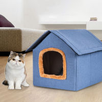 Dog bed winter warm cat litter house semi-enclosed cat villa small dog Teddy removable and washable dog bed supplies