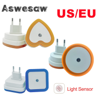 LED Night Light Mini Light Sensor ควบคุม85V-265V EU US Plug Nightlight โคมไฟสำหรับเด็กห้องนั่งเล่นห้องนอน Lighting