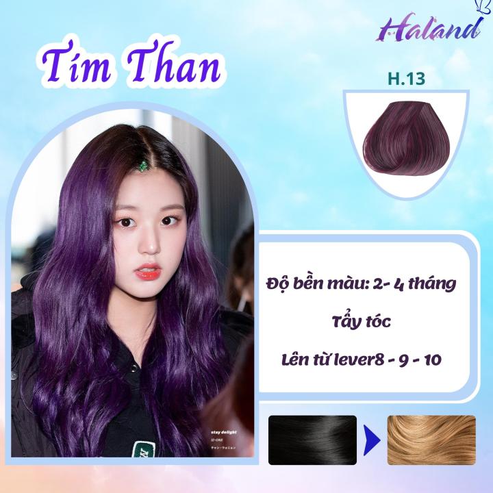 thuốc nhuộm tóc màu tím than tặng kèm oxy trợ dưỡng và bao tay  Shopee  Việt Nam