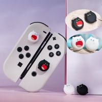 Black White Cat Silicone Soft Thumb Stick Grip Cap Protective Cover For Switch Oled NS Lite Joy-con Controller Thumbstick Case Controllers