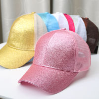 ฤดูร้อนสบายๆ Visors เลื่อมตาข่ายเย็บปะติดปะต่อกันผมหางม้าป้องกันรังสียูวีหมวกเบสบอลหมวกผู้หญิงอาทิตย์กีฬาตาข่ายหมวกหมวกฮิปฮอป