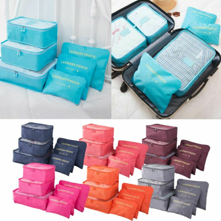 6 in 1 Secret Laundry Pouch Traveling Bag Organizer Set；toiletery bag