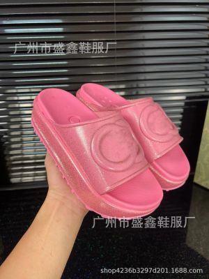 Thick Soled Macaron Color Slippers 2023 New Printing Platform Sandals