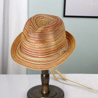 2022 NEW Natural Panama Soft Shaped Straw Hat Summer Women sun hats Men Beach Sun Cap UV Protection straw Felt hat rainbow cap