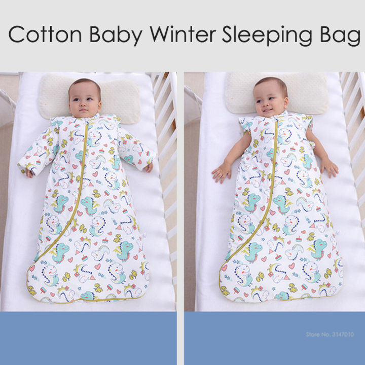 เด็กอินทรีย์ถุงนอนที่ถอดออกได้แขนยาวสวมใส่ผ้าห่มซองจดหมายฤดูหนาวที่อบอุ่นสาวเด็กเสื้อผ้าเตียงผ้าห่ม