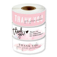 พร้อมส่ง (120แผ่น/1ม้วน)สติกเกอร์ Thankyou-for your purchase สติกเกอร์ Thankyou-for supporting  (V4)