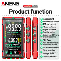 มัลติมิเตอร์แบบดิจิตอล Auto Range NCV Multimeter 9999 Counts Capacitance Ohm Meter with Laser Lamp LCD Display Multifunctional for Zero Fire Line Check