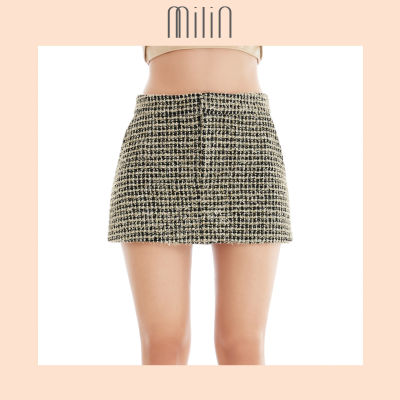 [MILIN] Low-rise slim Fit tweed mini skirt กระโปรงสั้นผ้าทวีดเอวต่ำทรงเข้ารูป / Ageless Skirt